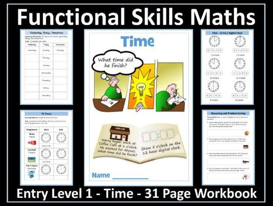 Functional Skills Maths - Entry Level 1 - Time Workbook