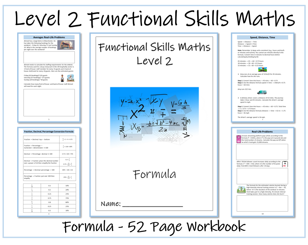 Functional Skills Maths Level 2 - Formula Workbook