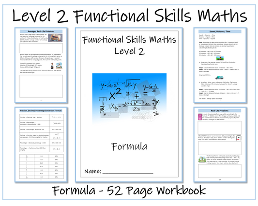 Functional Skills Maths Level 2 - Formula Workbook