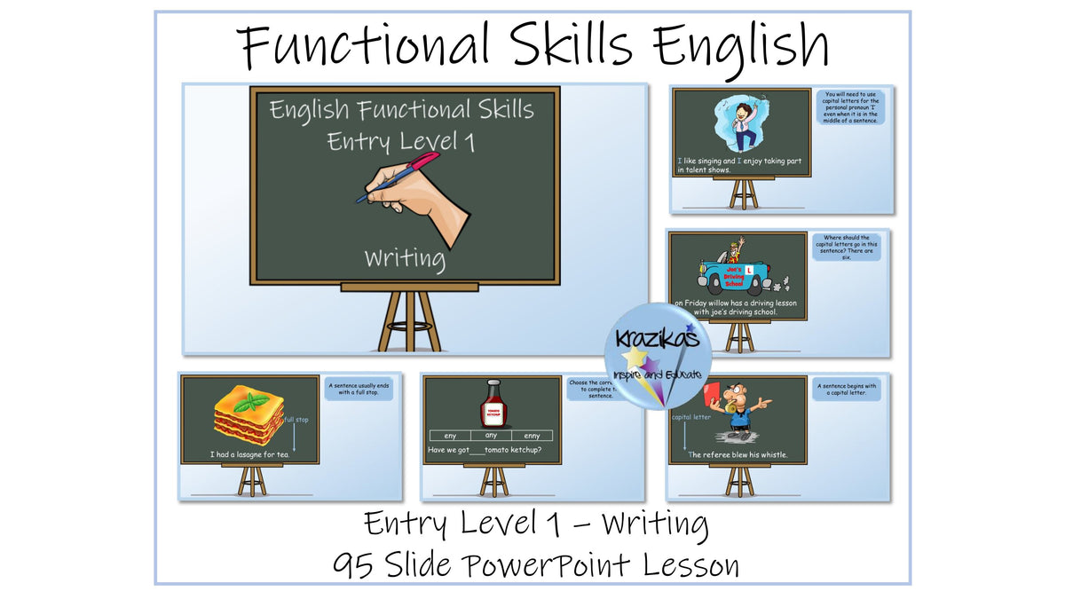 English Functional Skills - Entry Level 1 - Writing Powerpoint Lesson